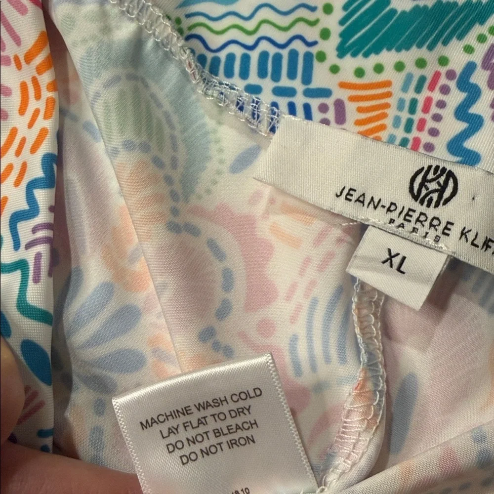 Jean-Pierre Klifa boulevard Multicolor Patterned Pants. Wide leg. Stretch. XL